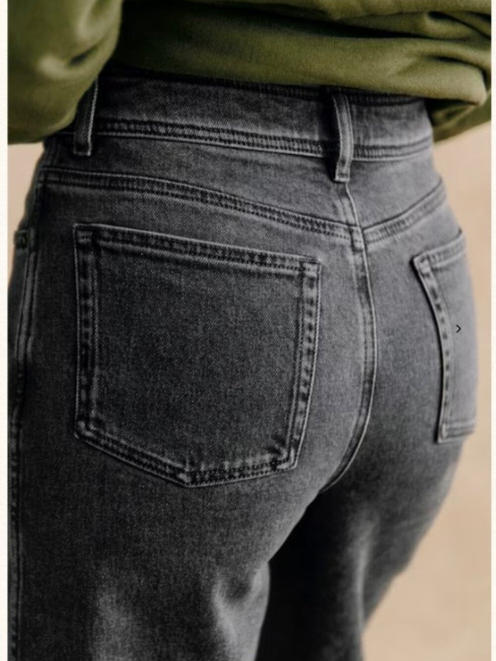 Sezane Le Crop Grey Denim Wide Leg Jeans Size 40 (8/10) Hi Rise Parisian Chic - Picture 5 of 8